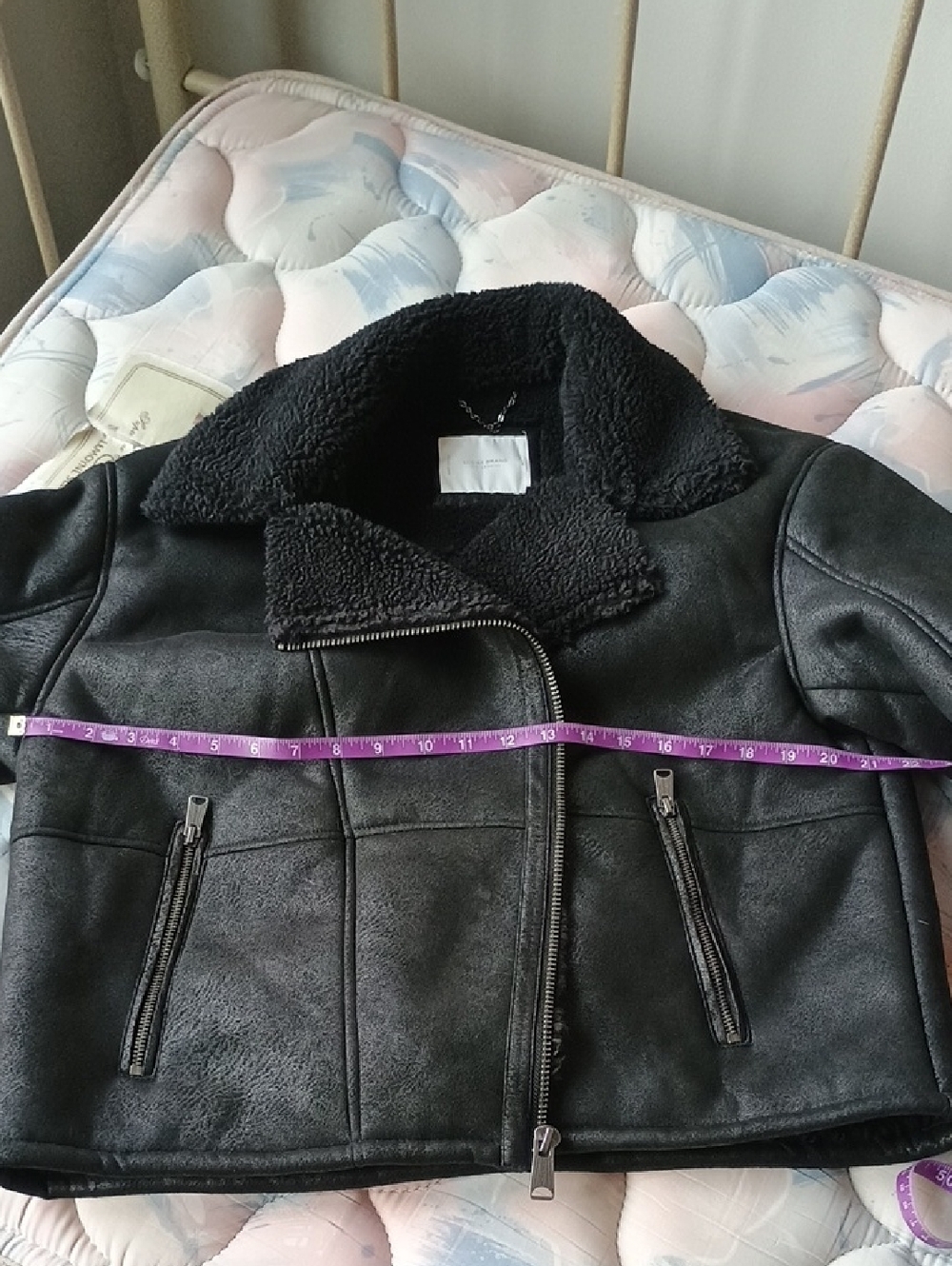 NWT Faux Suede Sherpa Moto Jacket